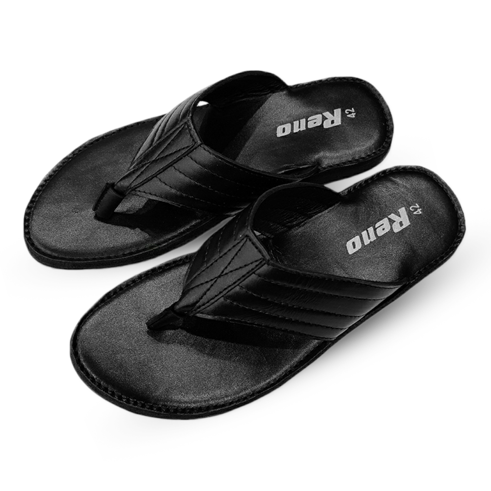 Leather Sandal for Men - Black - RS7038