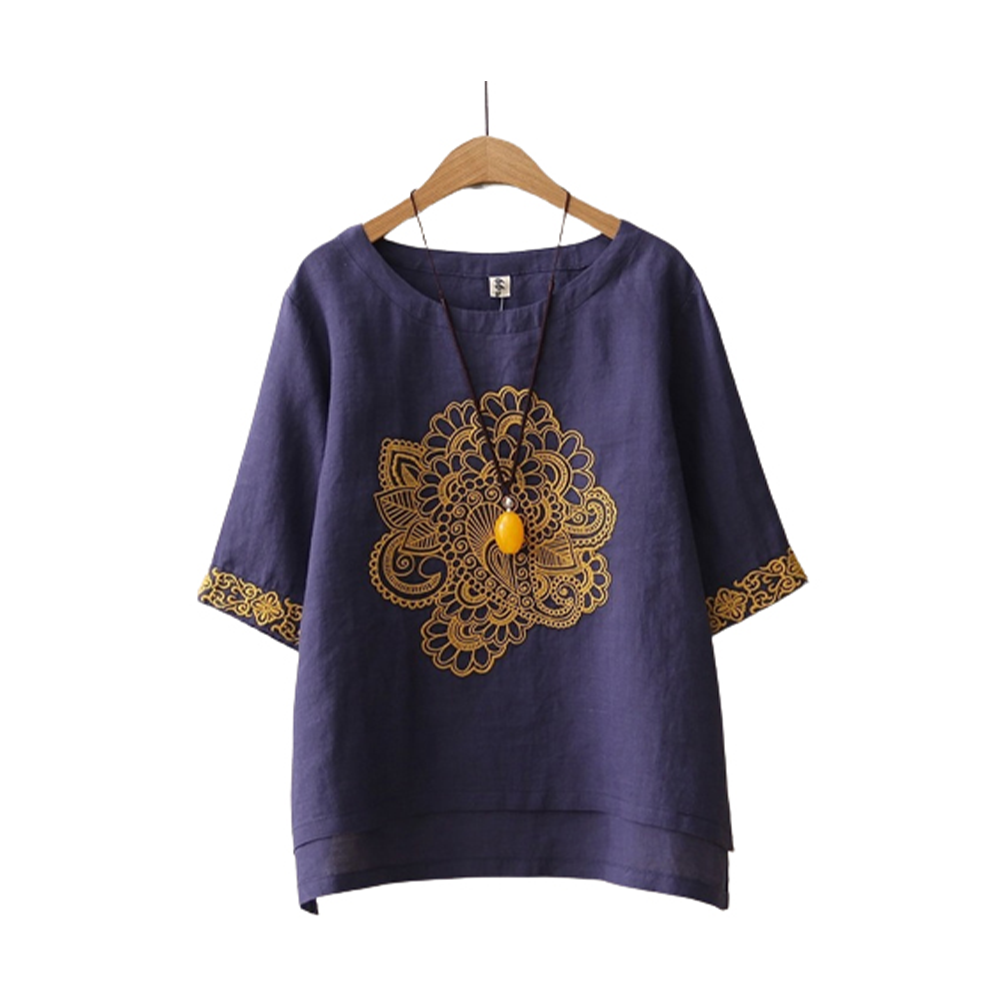 China Lenin Tops For Women - LT-05 - Navy Blue