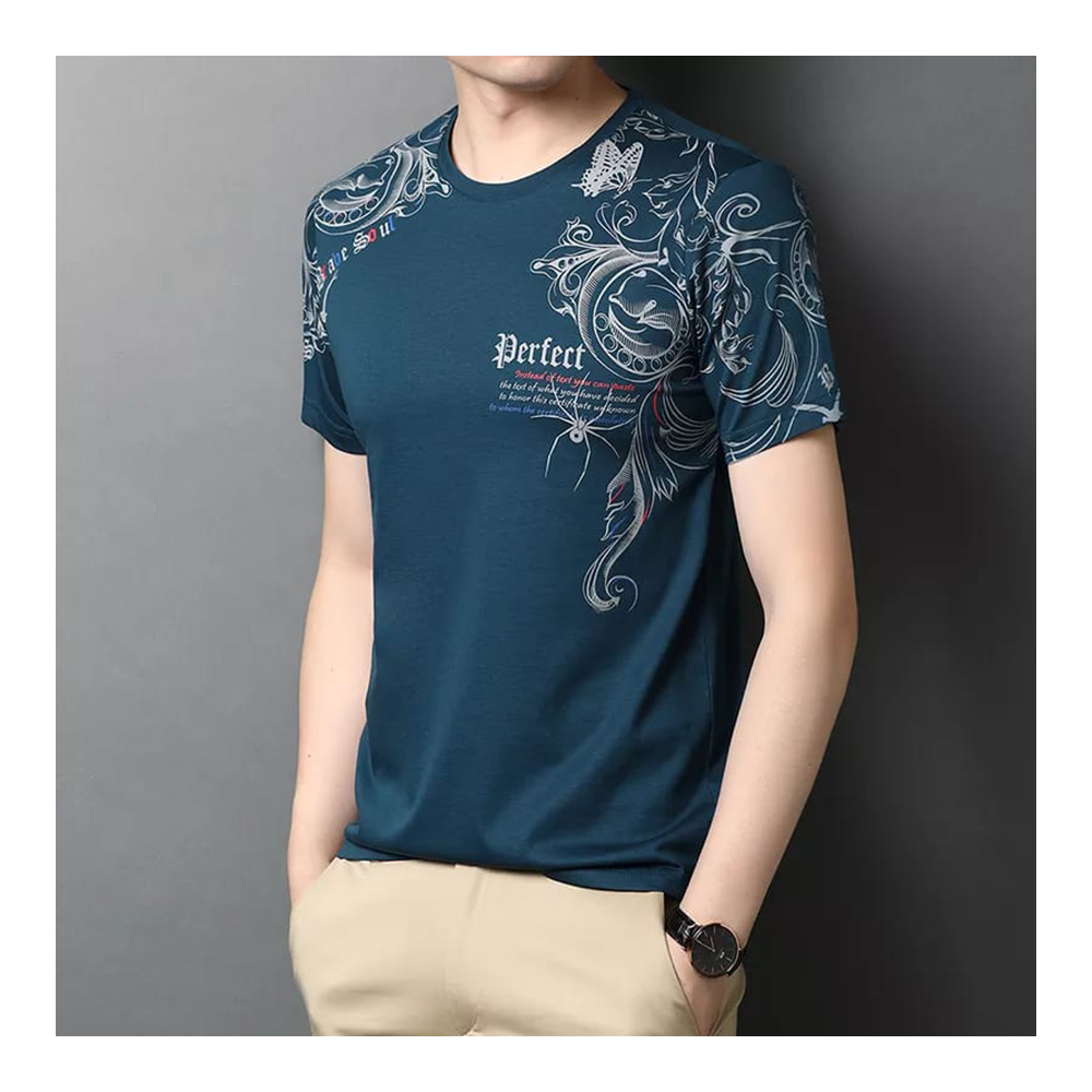 PP Half Sleeve T-shirt for Men - Green - TS-69