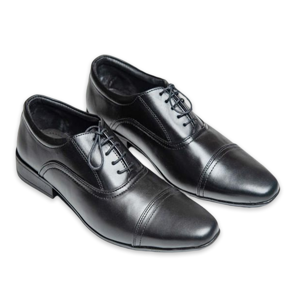 Paduka PU leather Formal Shoe for Men - Black - PFS-102