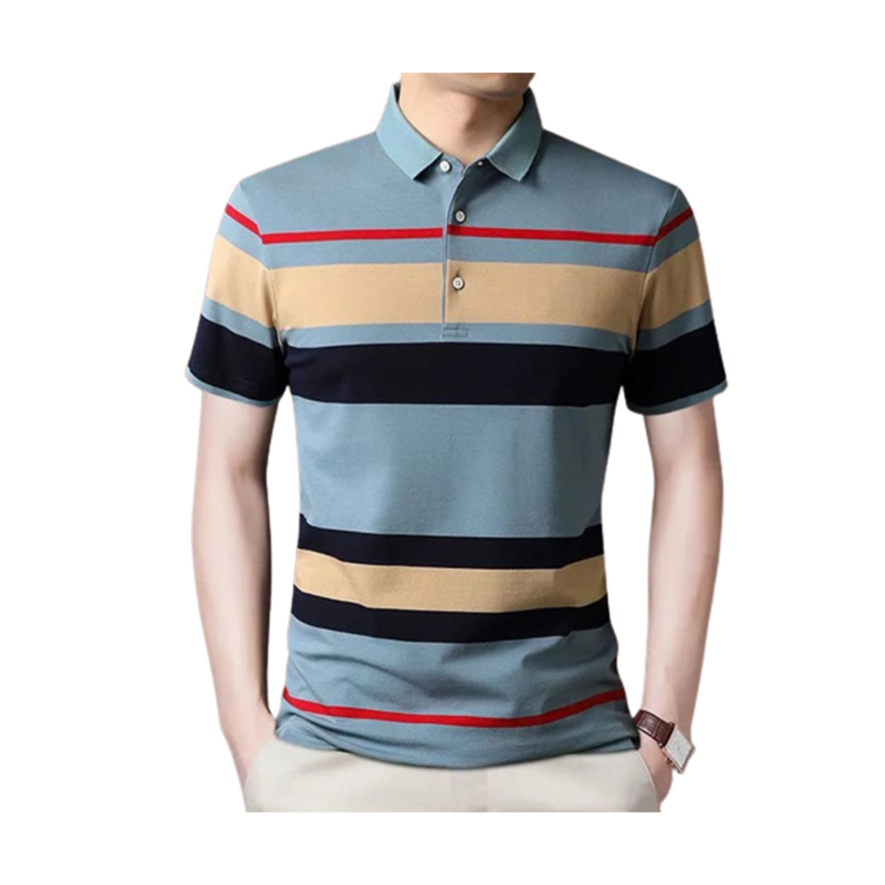 Cotton Half Sleeve Polo Shirt For Men - Multicolor - PT-105