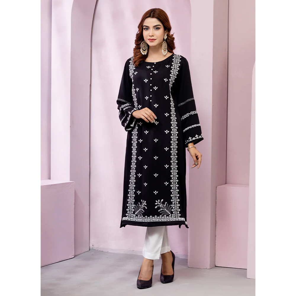 Cherry Georgette Kurti for Women - Black - 0223-000142