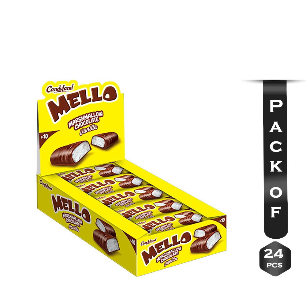 Candyland Mello Vanilla Chocolate Bar - 24 Pcs