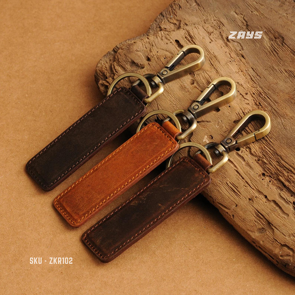 Zays Leather Keychain Key Ring - Multicolor - ZKR102