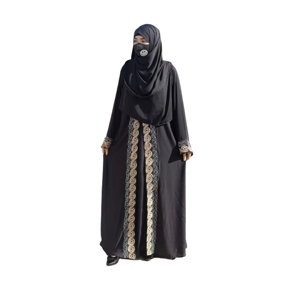 Dubai Cherry Abaya Koti Burka with Hijab For Women Black BkP5
