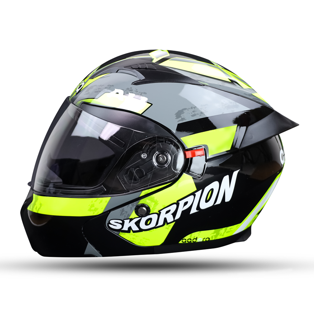 Aadora 333 Flipup Full Face Helmet - Glossy Black and Neon - APBD1066