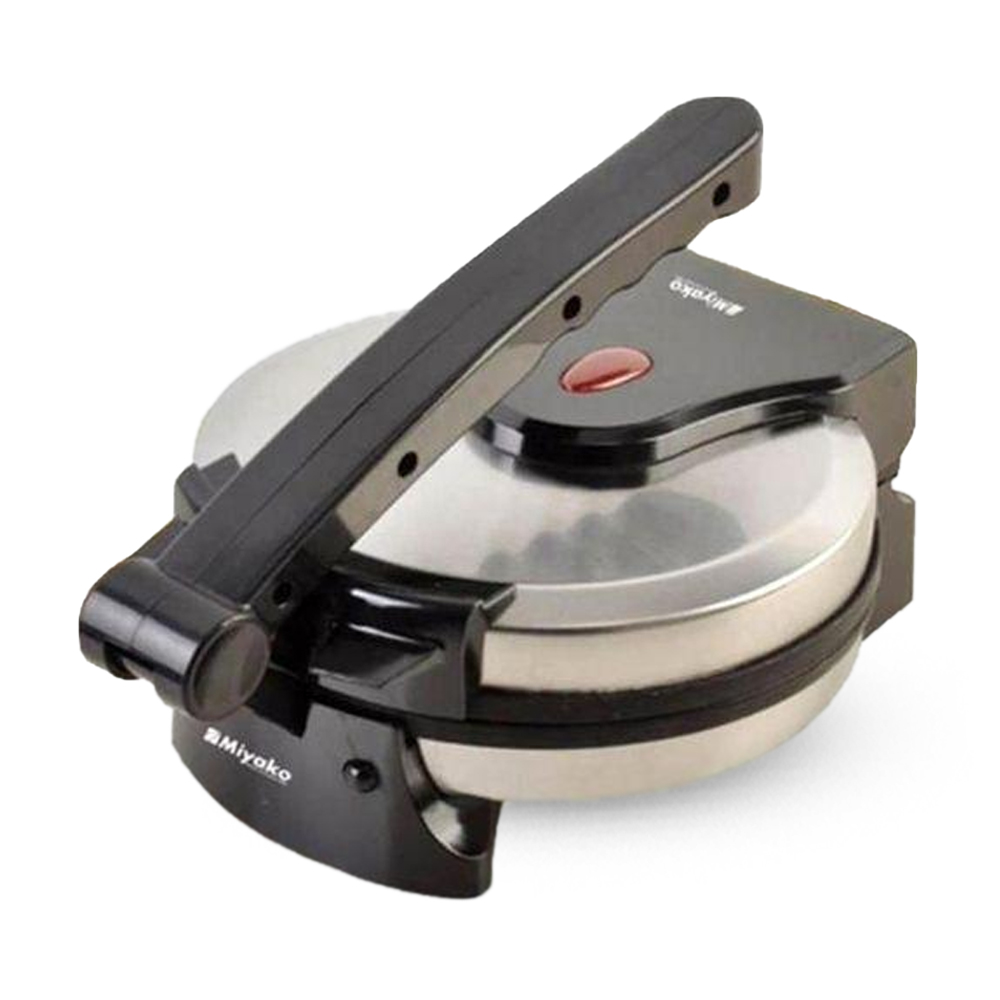 Miyako RM-54 Nonstick Coated Plate Electric Roti Maker - 8.5 Inches - Black and Silver