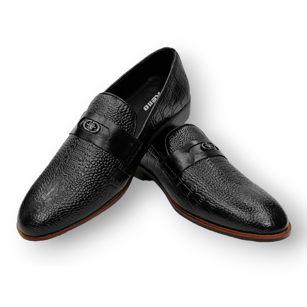 Reno Leather Tassel Shoes For Men - RT1039 - Black