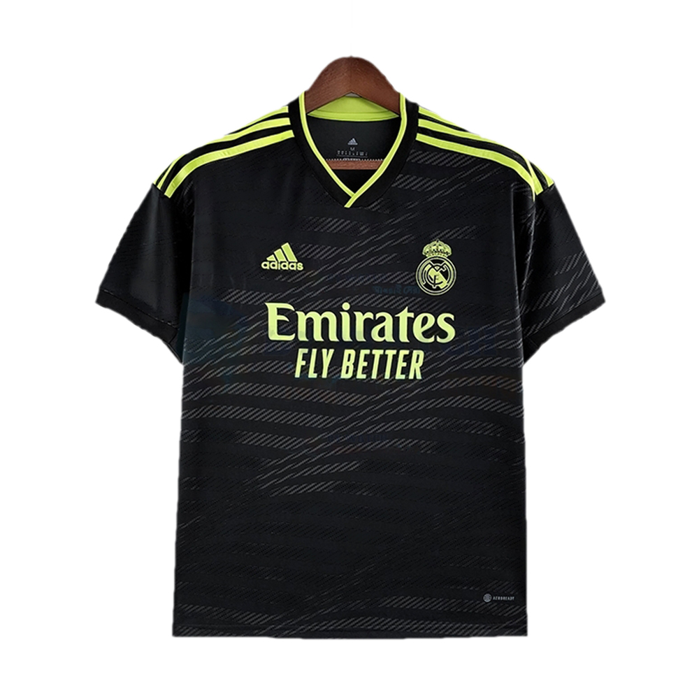 Real Madrid Mesh Cotton Short Sleeve Third Jersey For Unisex - Black -  Real T1