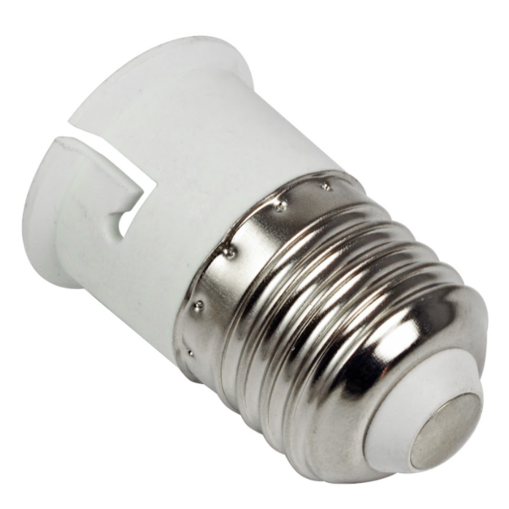 Bulb Base Socket E27 To B22 Holder Converter - White