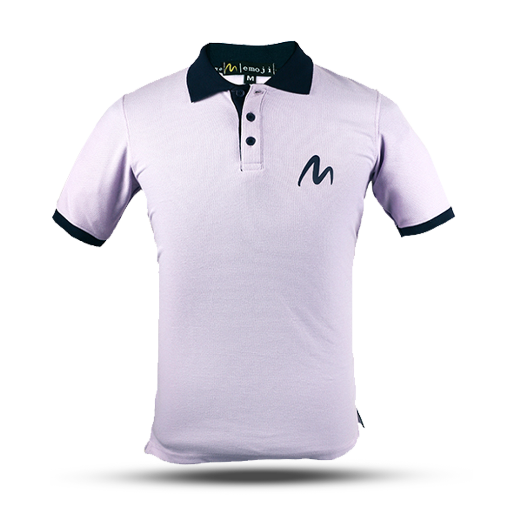 Cotton Pique Polo Short Sleeve T-Shirt For Men - Light Violet - EMJ#POLOLVLT