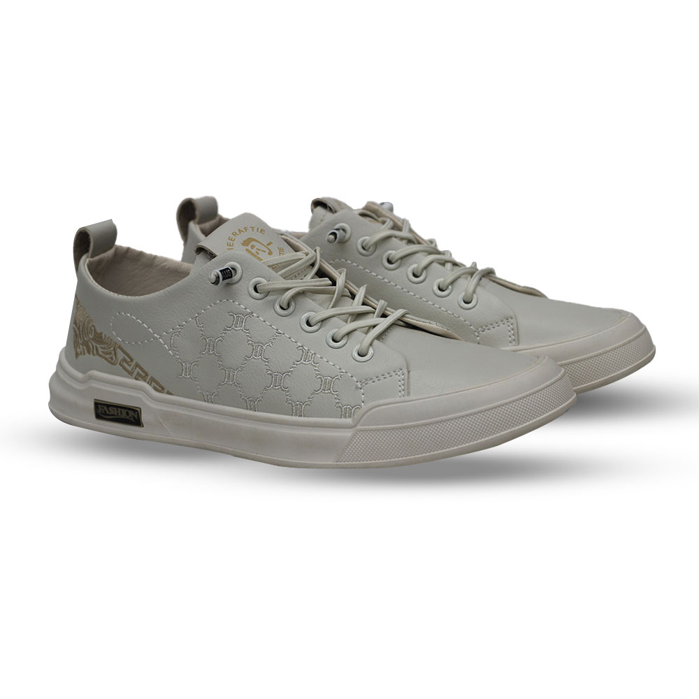 Pu Leather Sneakers For Men Brown Msk283