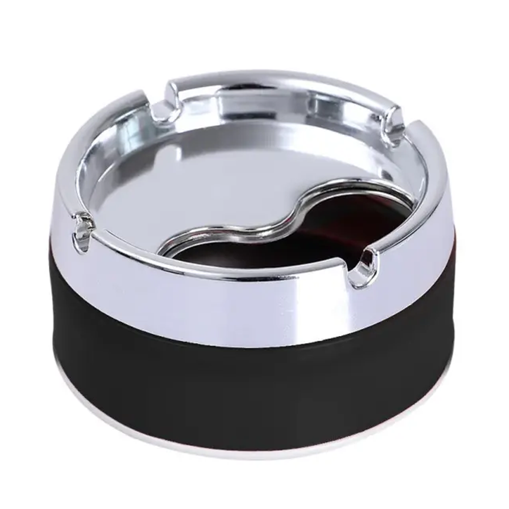Stainless Steel Rotary Closed Ashtray - Multicolor