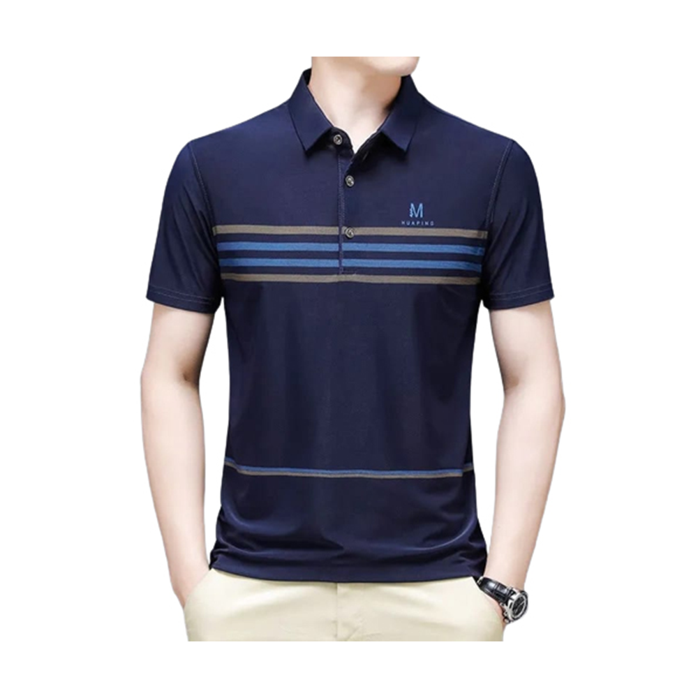 PP Jersy Sublimation Half Sleeve Polo Shirt for Men - Navy Blue - PT-163