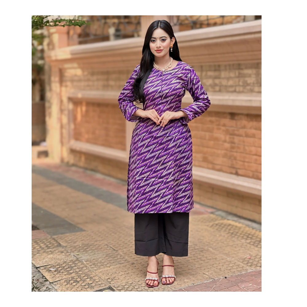 Buy Showstopper Cotton Kurti for Women - 0224 000311 - Violet and Get Freyias Damage Repair Shampoo with Coconut Milk - 220ml Free