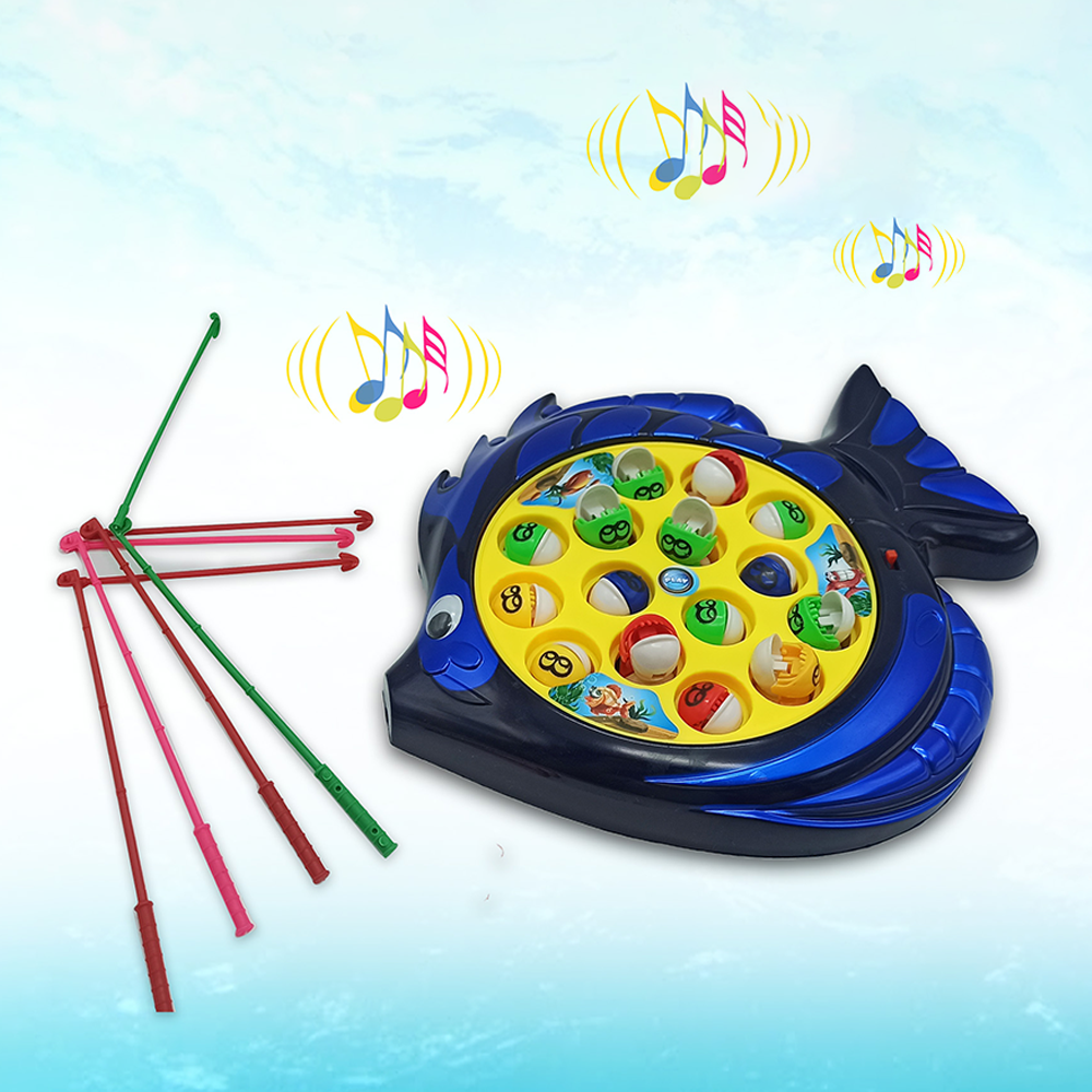 Educational Fishing Plate Game Toy With Music and Electronic Rotating Fun - Multicolor