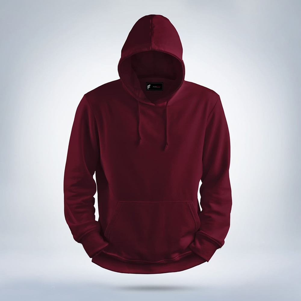 Fleece Cotton Solid Winter Hoodie For Men - Maroon