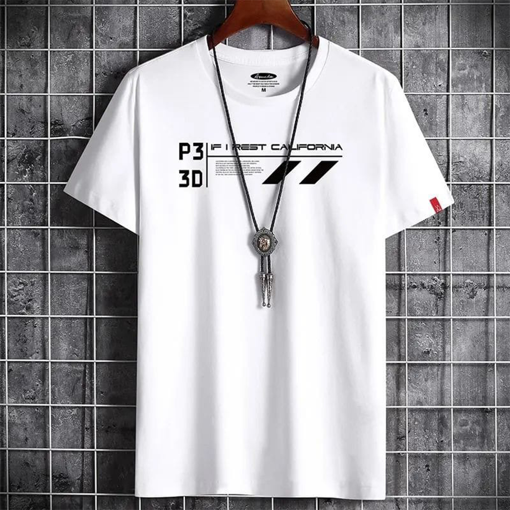 PP Jersy Half Sleeve T-Shirt For Men - White -TS-101