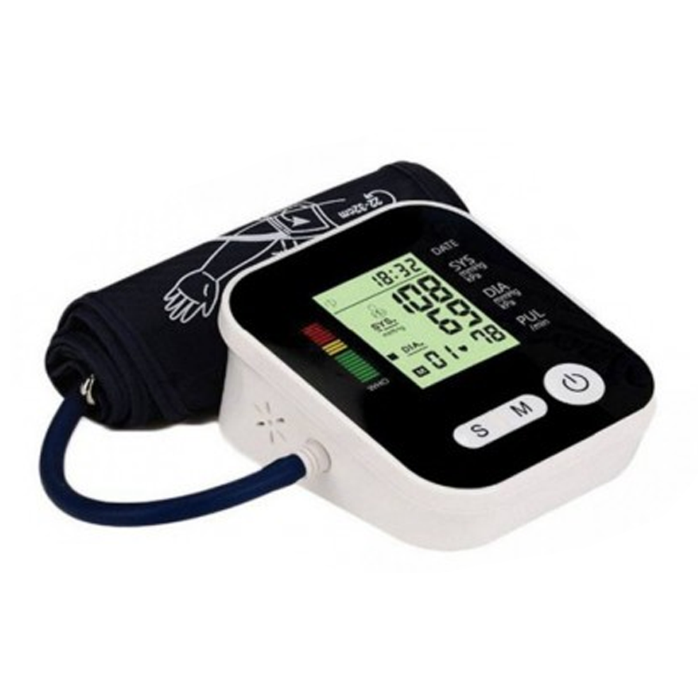 Automatic Digital Blood Pressure Monitor - White and Black 