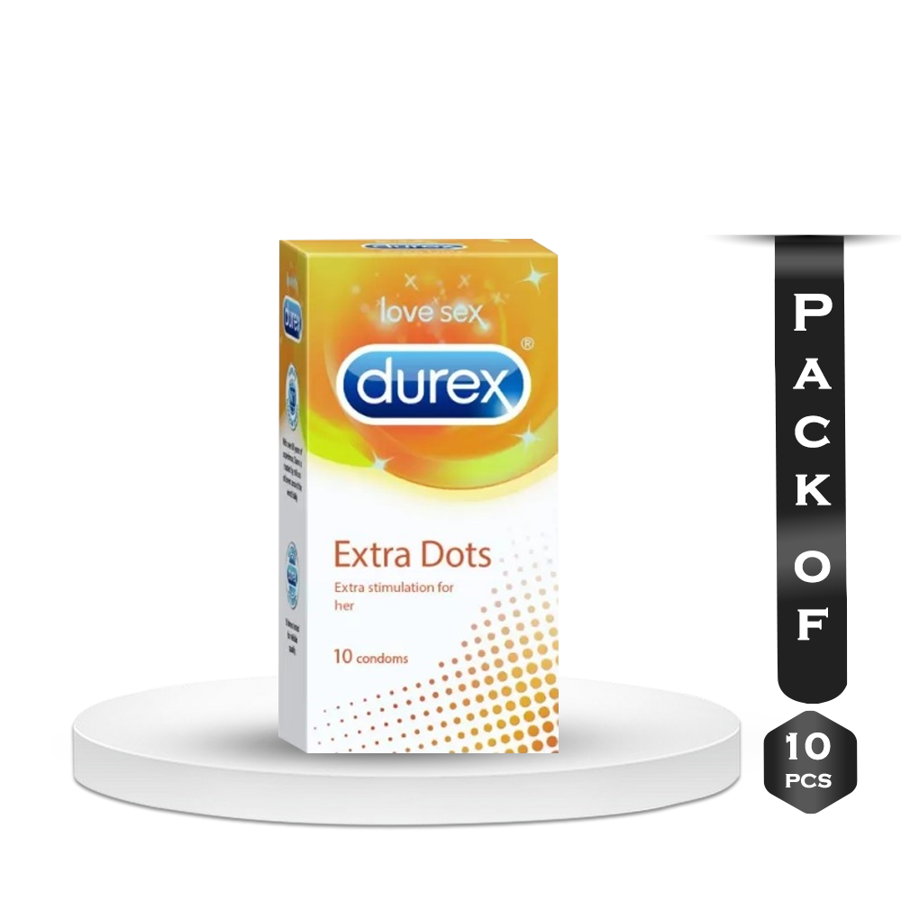 Pack of 10 Pieces Durex Extra Dot Condoms