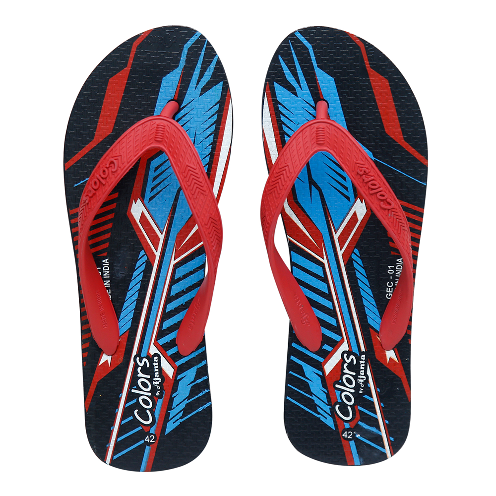 Ajanta Colors PVC Hawai Sandal For Men - Red - GEC 01