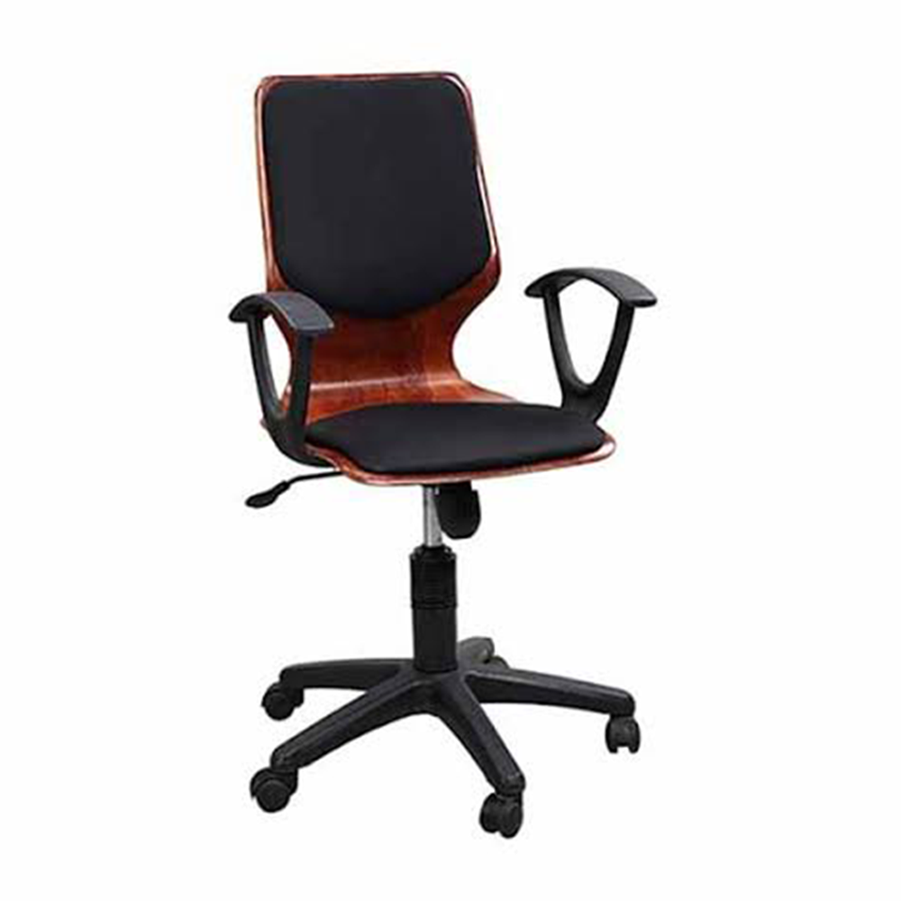 Omega Adjustable and Comfortable Swivel Office Chair - Walnut and Black