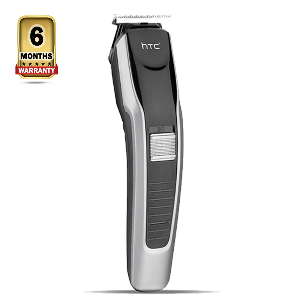 HTC AT-538 Rechargeable Hair And Beard Trimmer For Men - Black And Silver