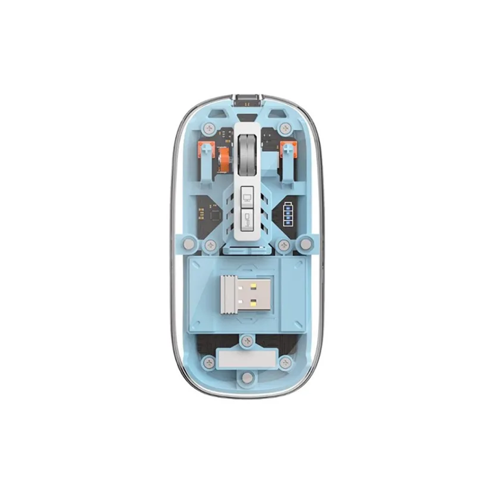 WIWU Crystal Transparent Wireless Mouse - Sky Blue