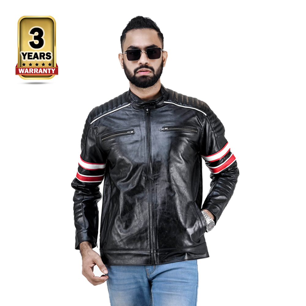 Leather Jacket For Men - JAC -01 - Black