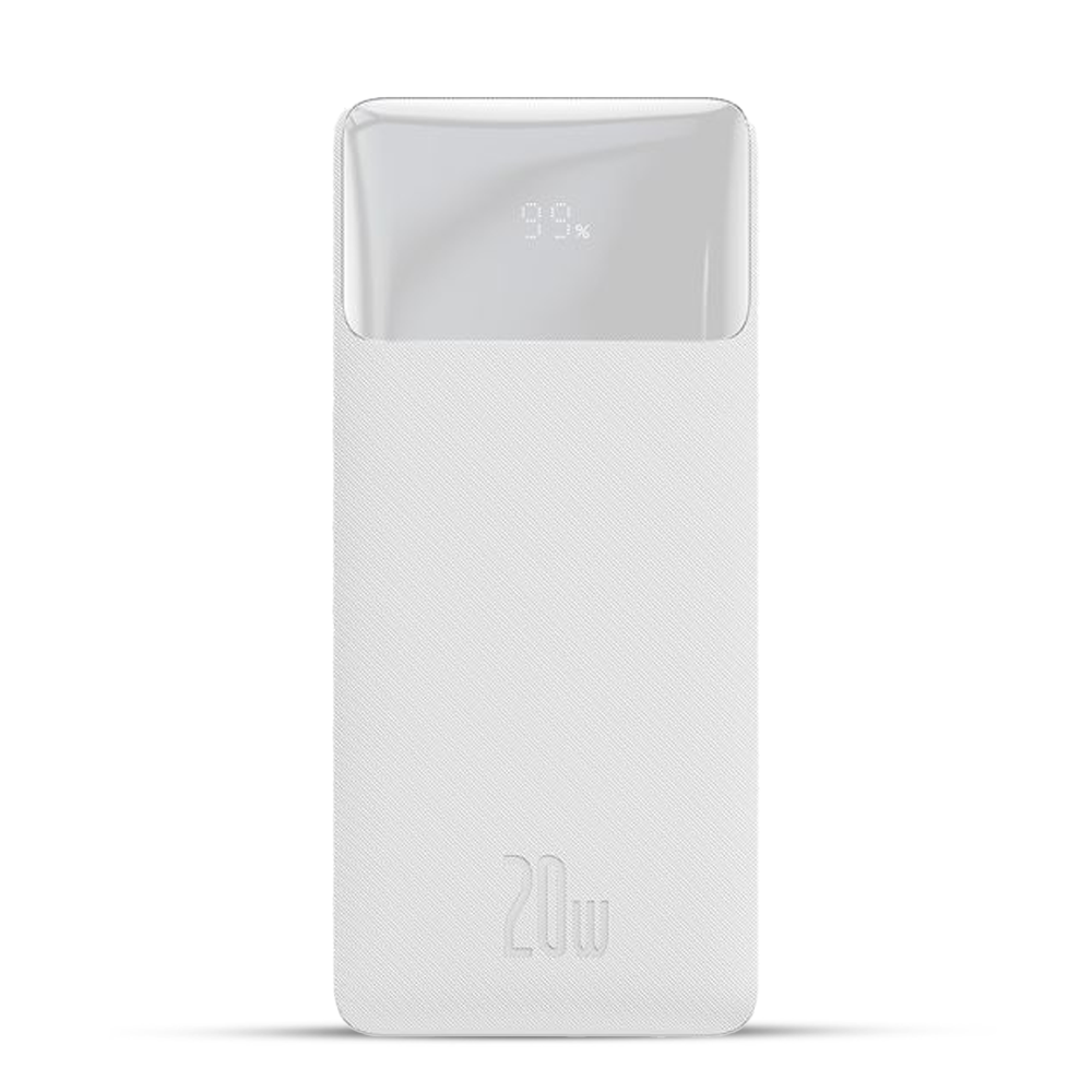 Baseus Bipow 20W Digital Display Power Bank - 20000mAh - White