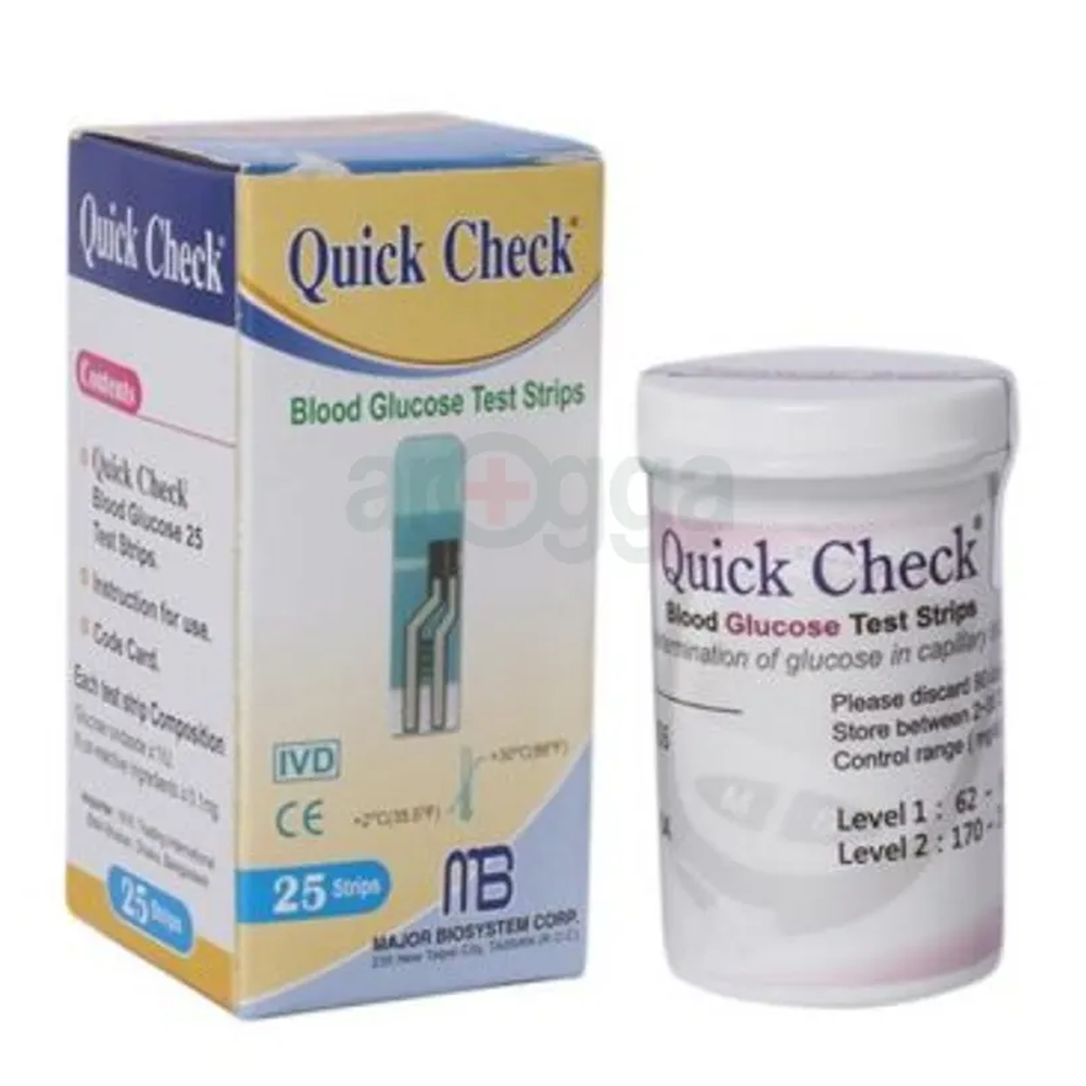 Quick Check Blood Glucose Test Strip - 25 Pcs