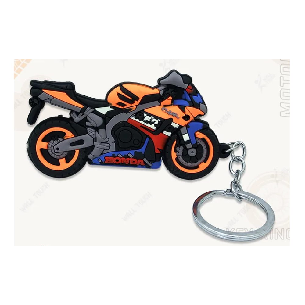 Honda Bike Rubber PVC Keychain Key Ring For Bike and Car - Multicolor - 335173816