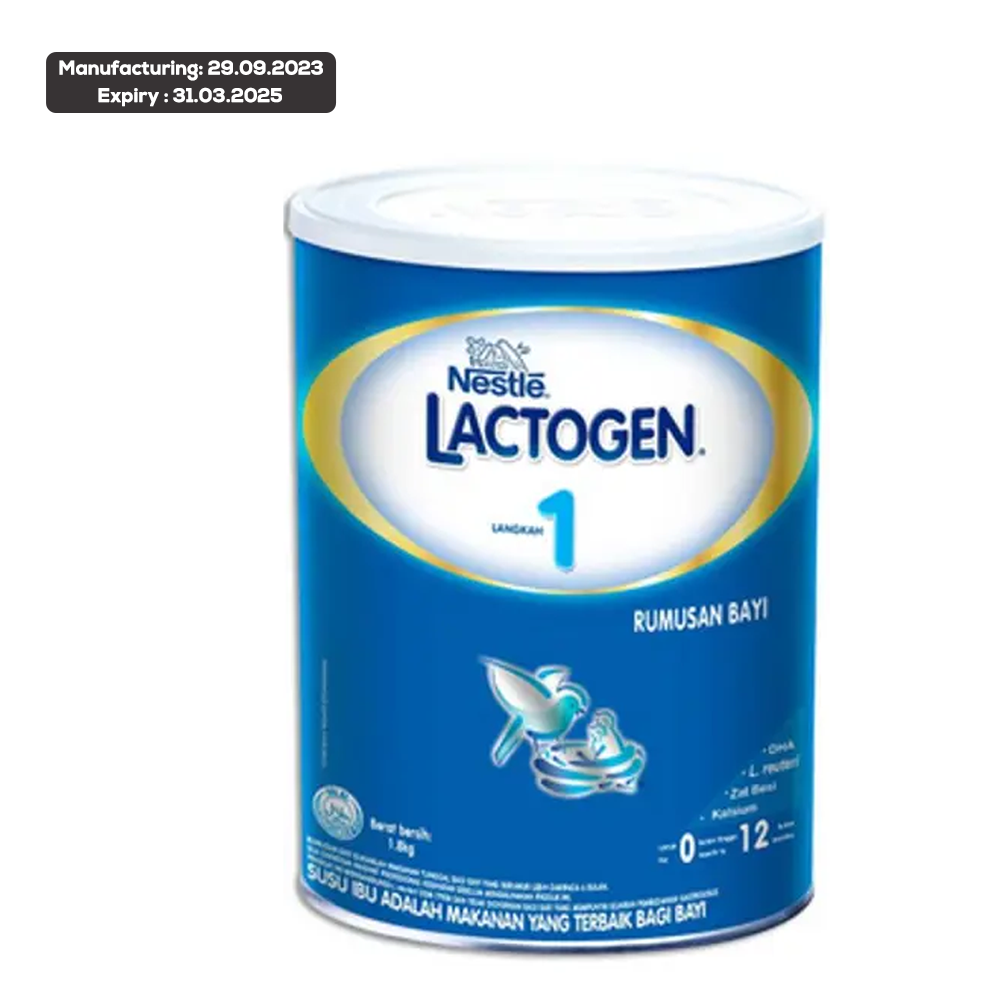 Lactogen 1 Baby Milk Powder Malaysia - 0-12 Month -1800gm Tin