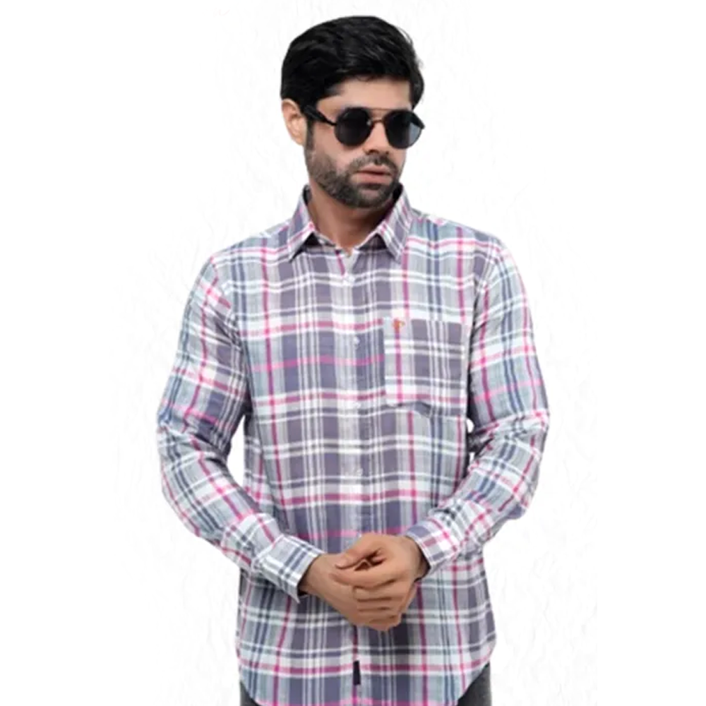 Cotton Full Sleeve Casual Check Shirt For Men - Multicolor 