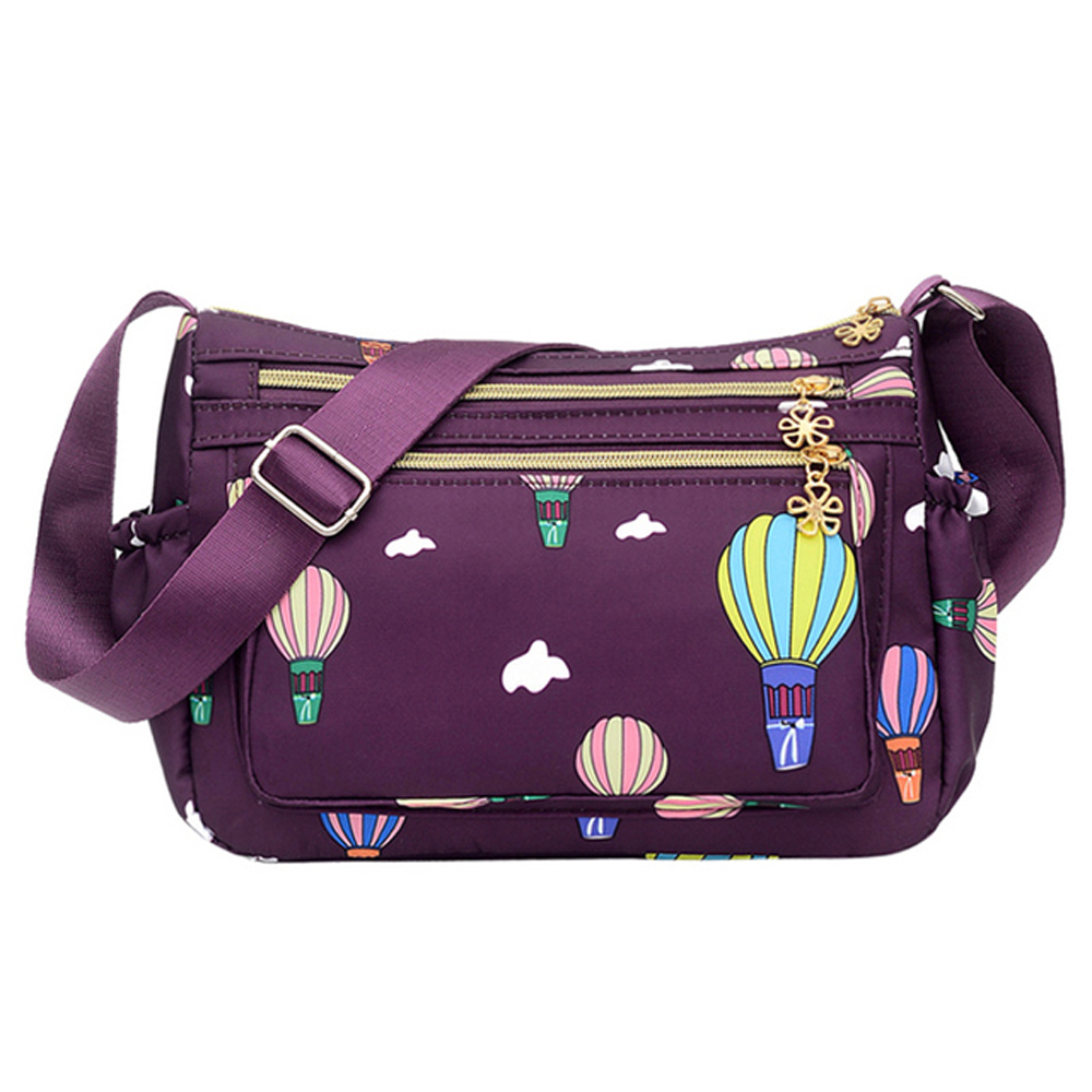 Nylon Shoulder Bag for Women - Purple - 693