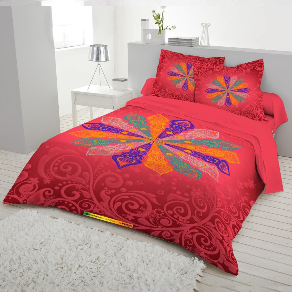 Panel Cotton King Size Bedsheet With Pillow Cover - Multicolor - 192433