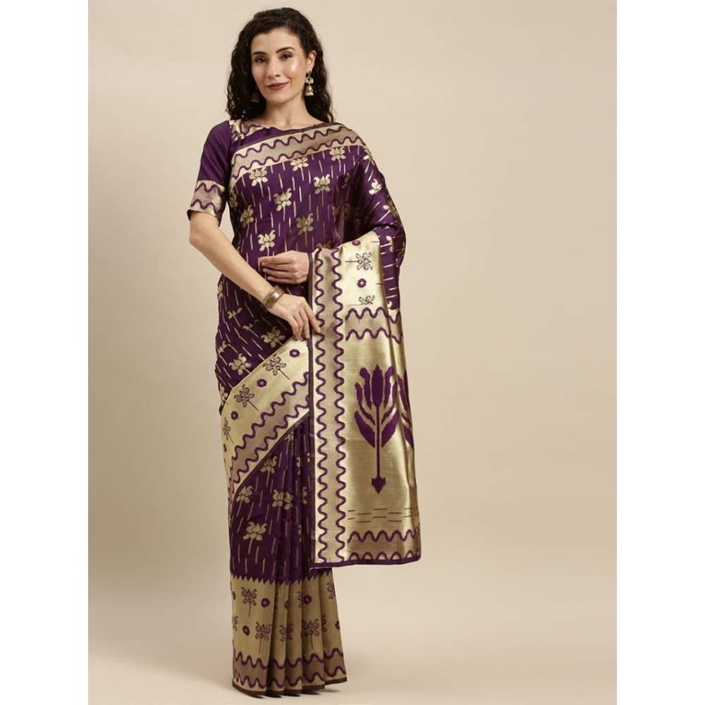 Silk Printed Saree With Blouse Piece For Women - MN-706