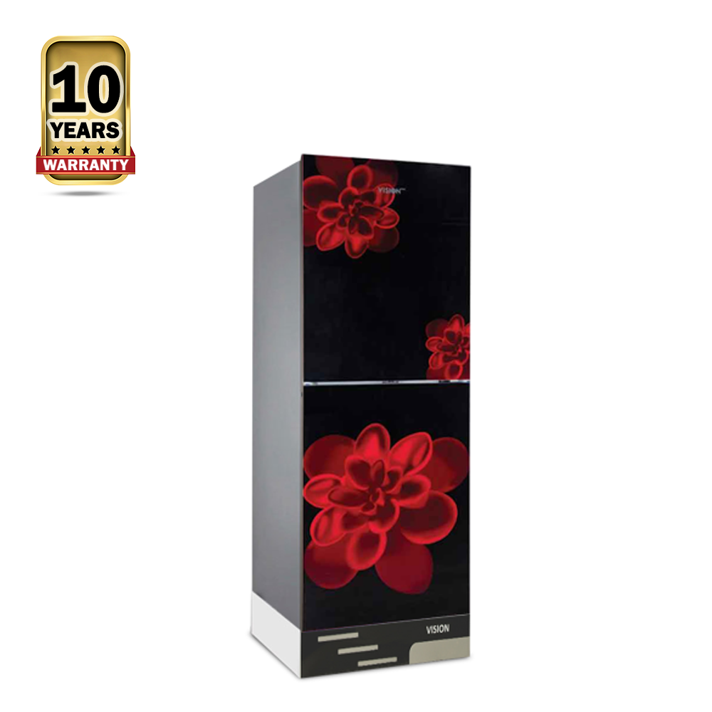 Vision GD RE-262L Refrigerator - 262 Liters - Red Rose Flower