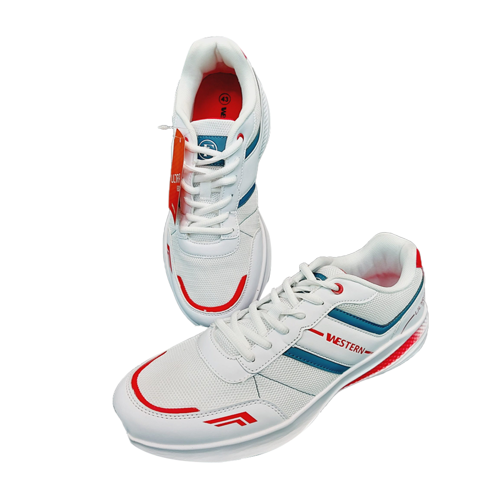 Western Ultra Flex Sneakers - White and Red 