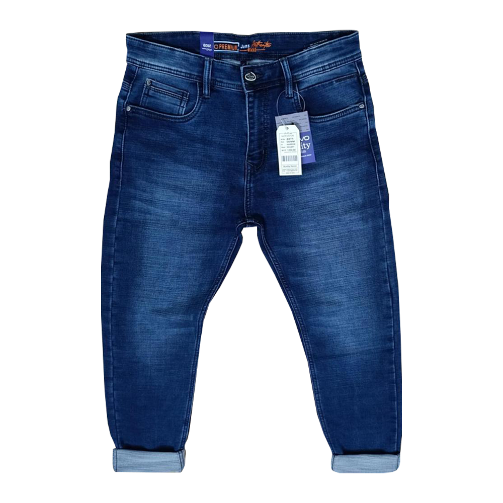 Knit Denim Jeans Pant for Men - Dark Blue