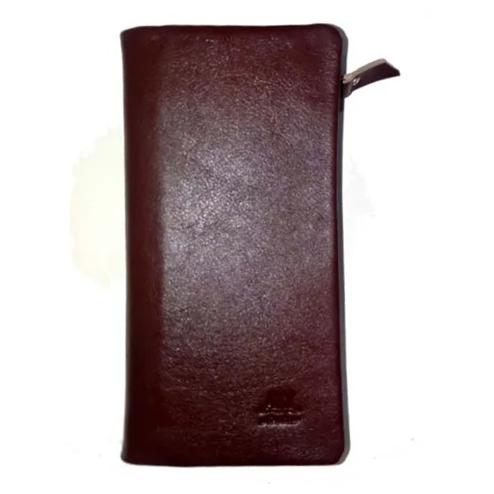 Leather Long Wallet for Men - Brown