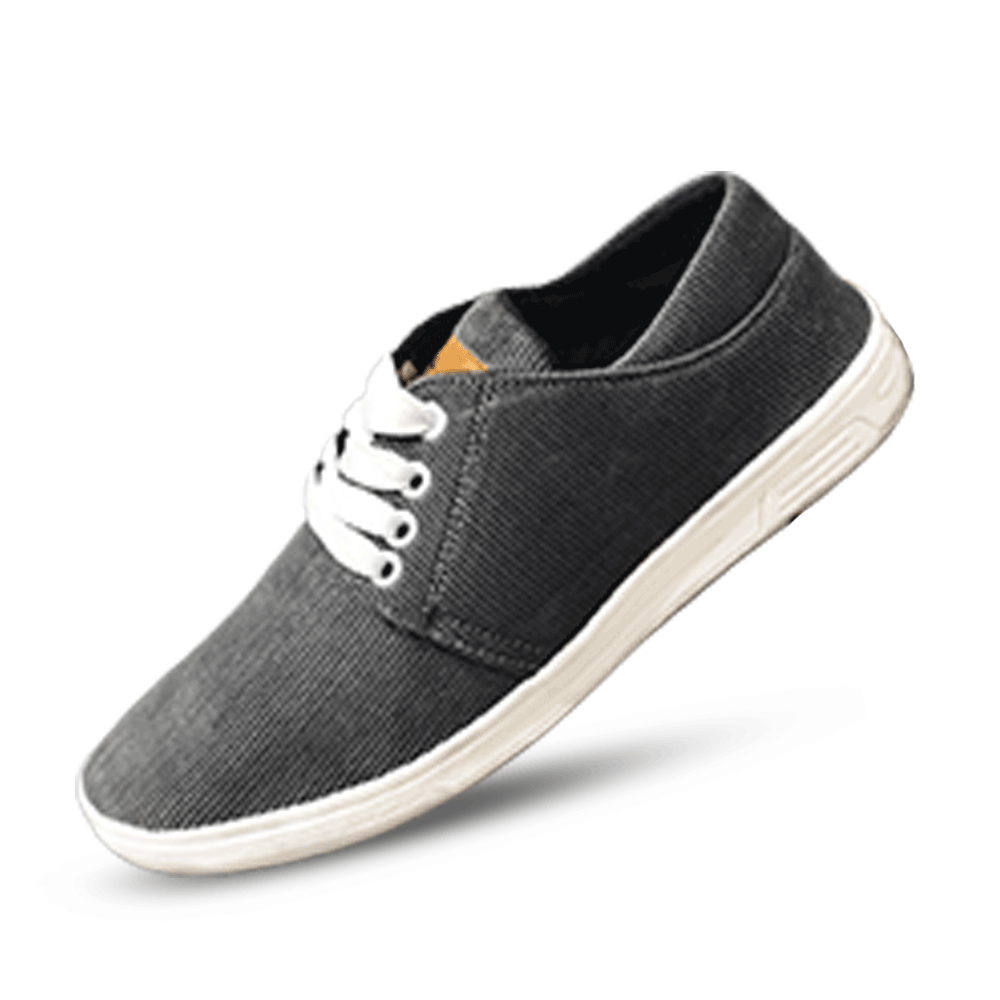 Kites Corduroy Fabric Light Casual Canvas Shoe For Men - Gray - SK1053