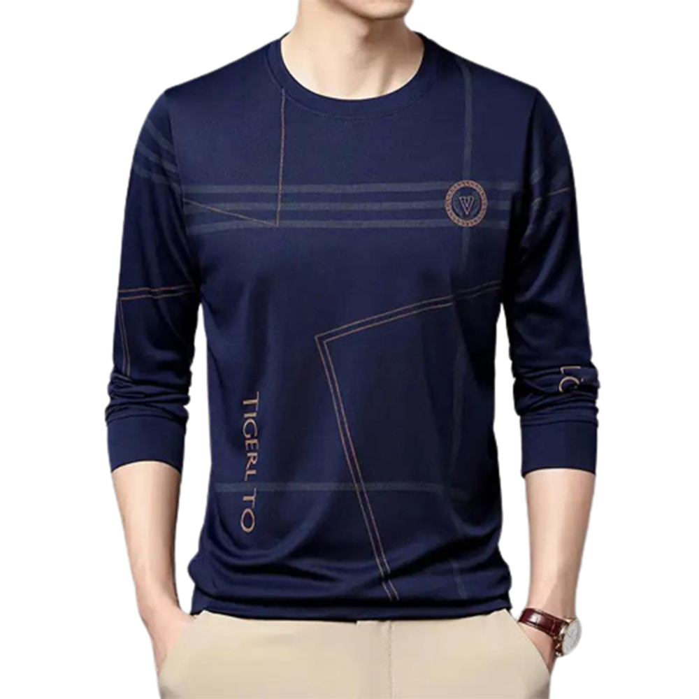 PP Jersey Winter Long Sleeve T-shirt For Men - Dark Blue - FT-04