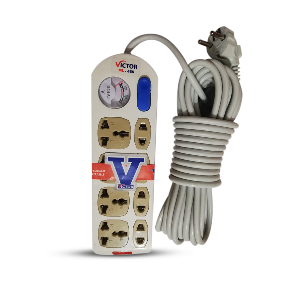 Victor ML-455 8 points Multiplug 10 Mtr- White