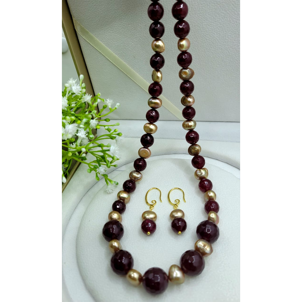 Real Pearl Jewelry with Semiprecious Gemstones - Multicolor