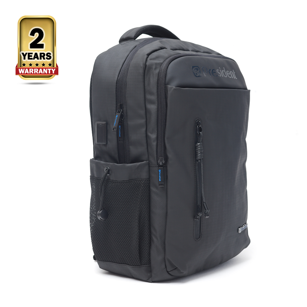 President Nylon Waterproof Laptop Backpack Black