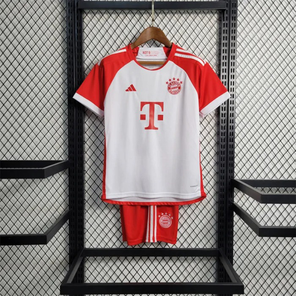 Bayern Munich Mesh Cotton Half Sleeve Fan Version Home Jersey With Short Pant 2023-24 Season
