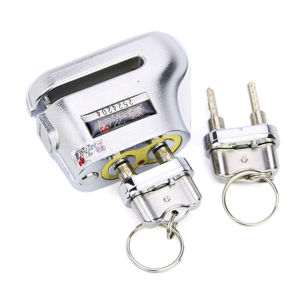 Anti Acid Heavy Duty Double Key Disc Lock - Silver