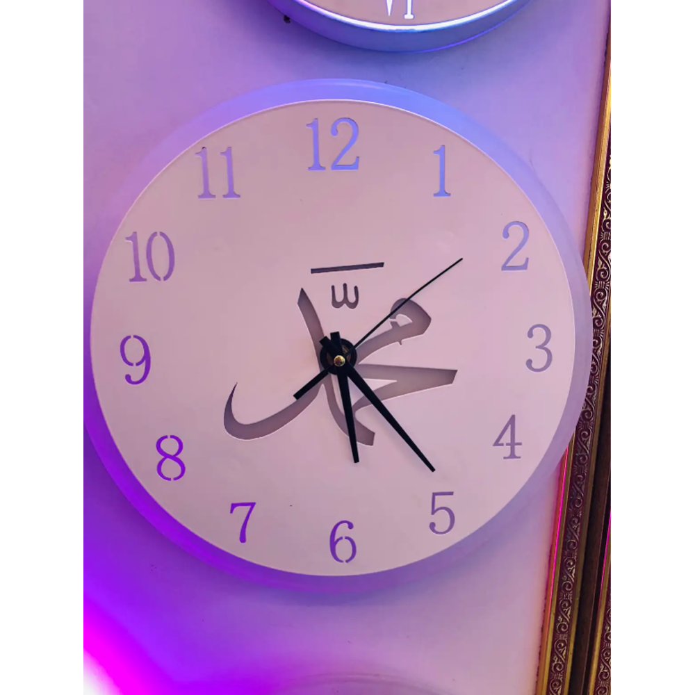 Decorative Lighting Wall Clock - White