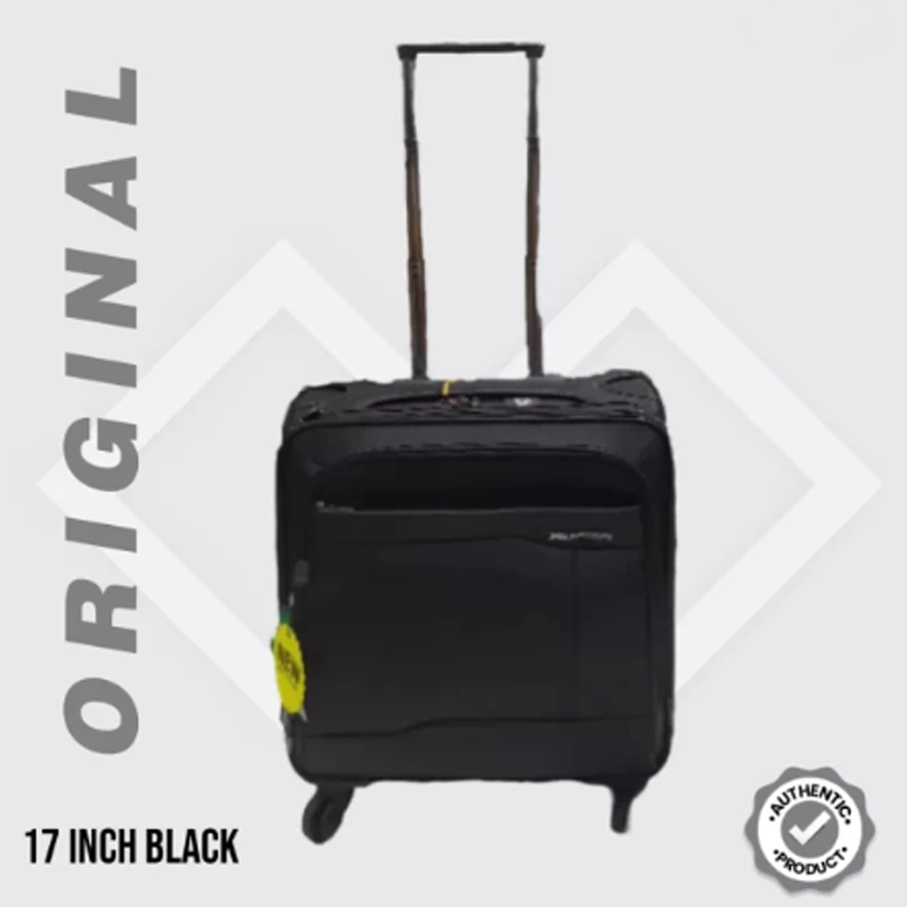 Leaves King Oxford Cabin Crew Trolley Luggage Bag - 17 Inch - Black